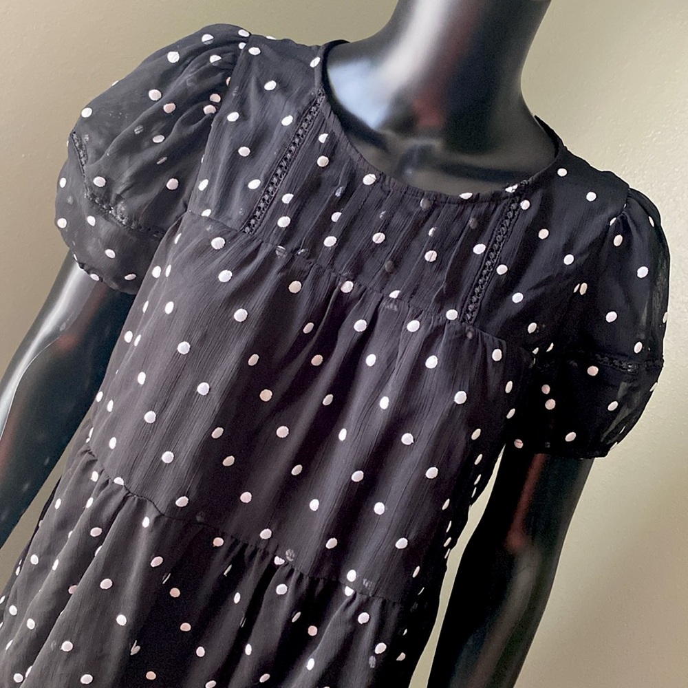 Altar'd State Black and White Sheer Polka Dot Dress - Picture 4 of 13